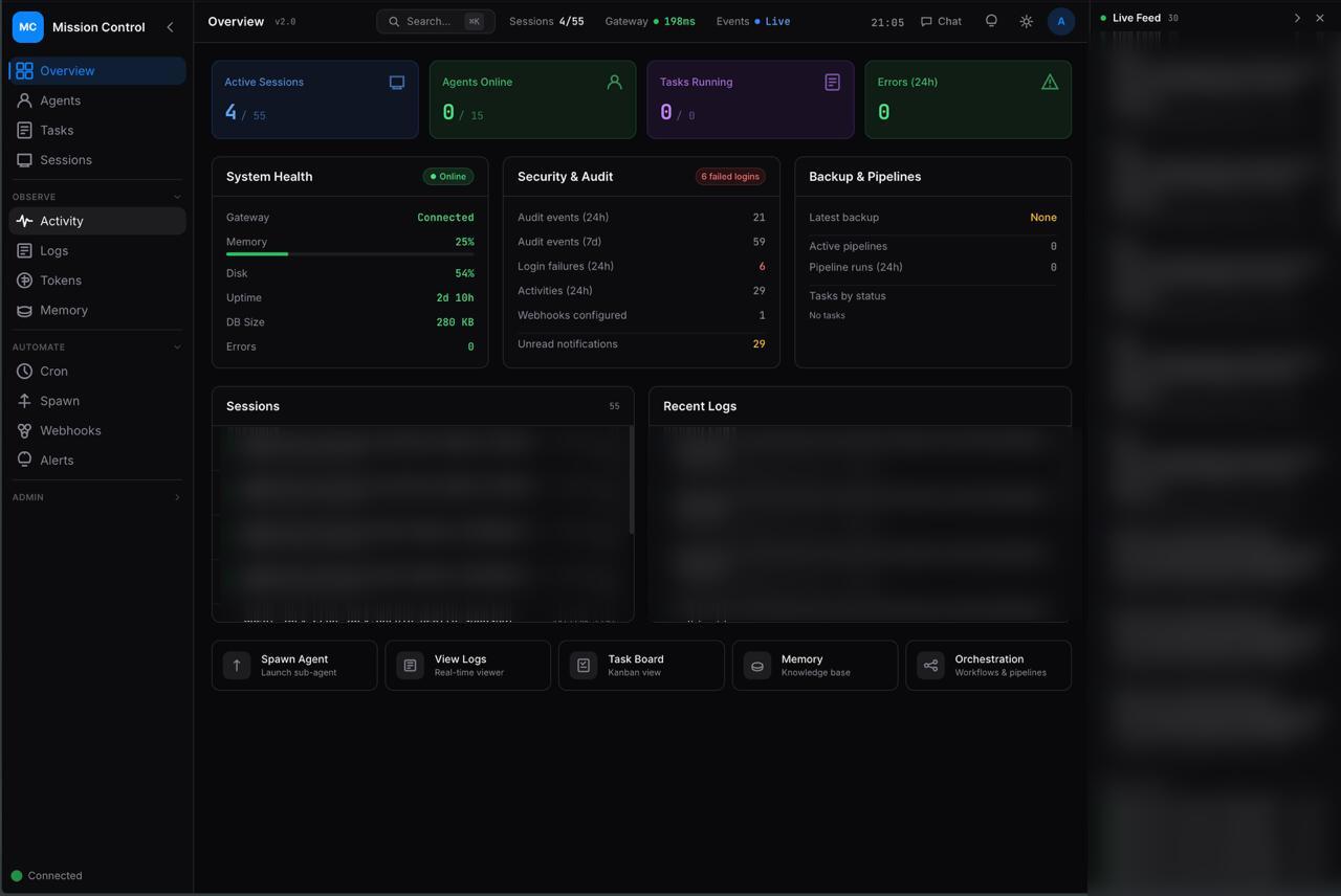 Mission Control Dashboard